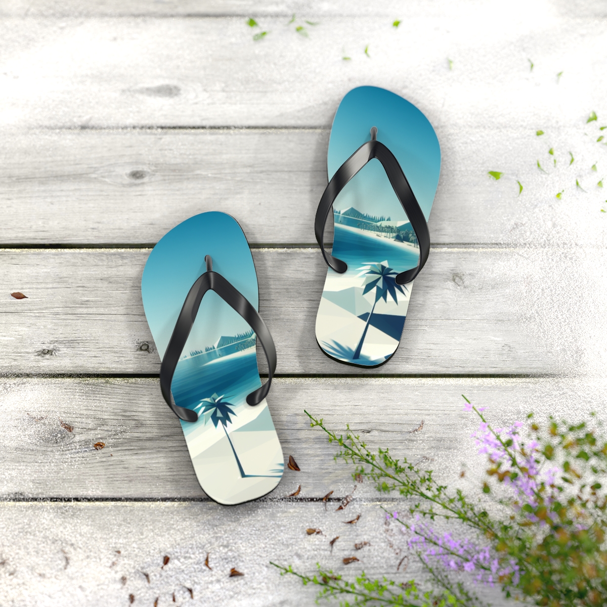 all view - Flip Flops - Tropical Beach Scene