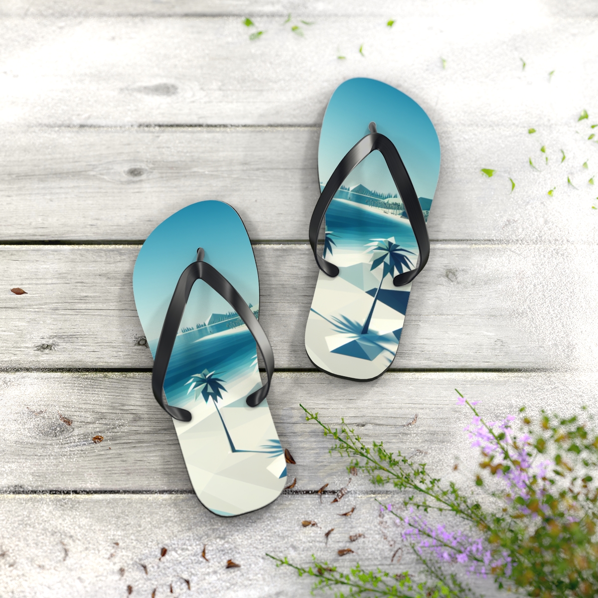 all view - Flip Flops - Tropical Beach Scene