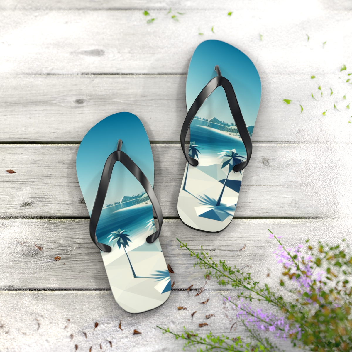 all view - Flip Flops - Tropical Beach Scene