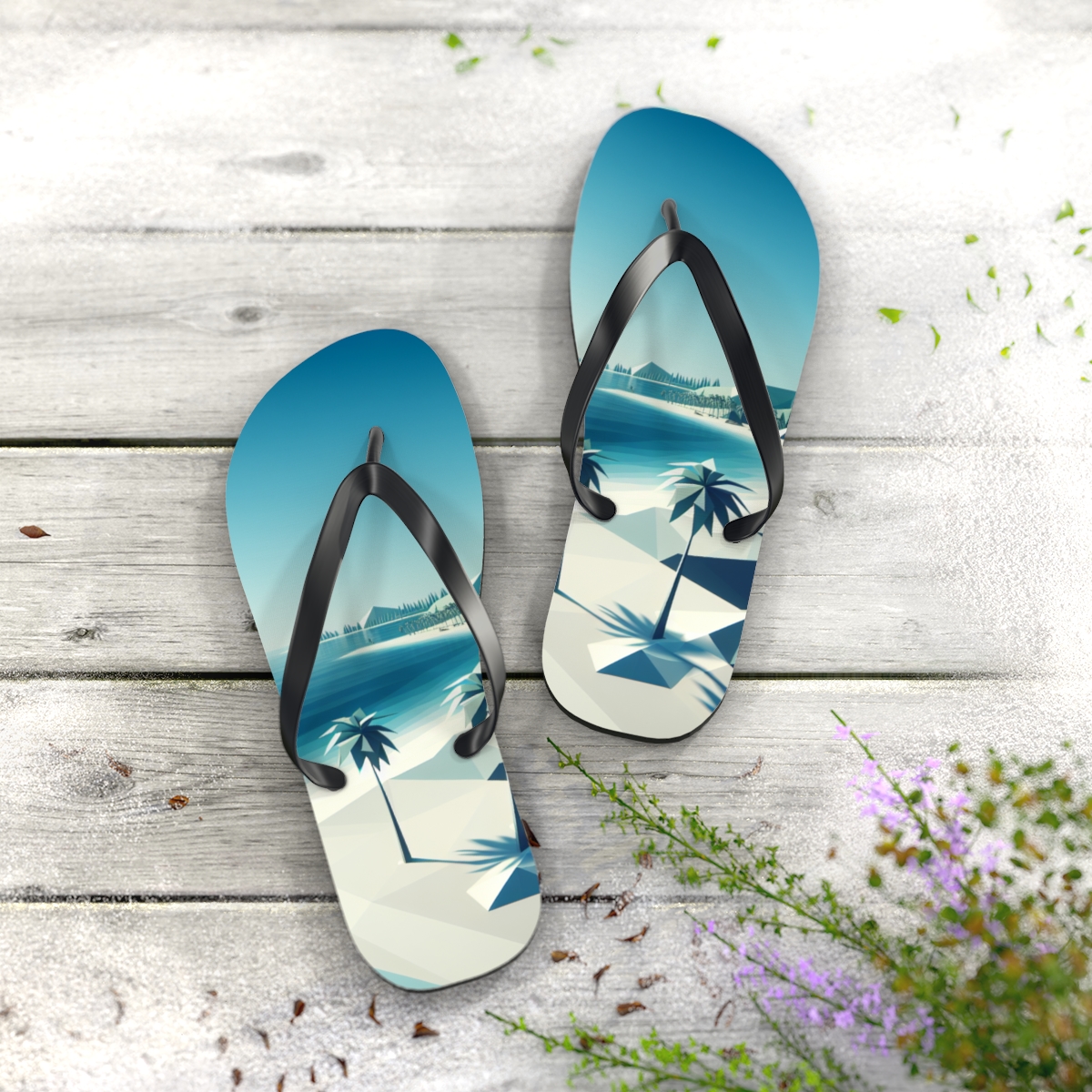 all view - Flip Flops - Tropical Beach Scene