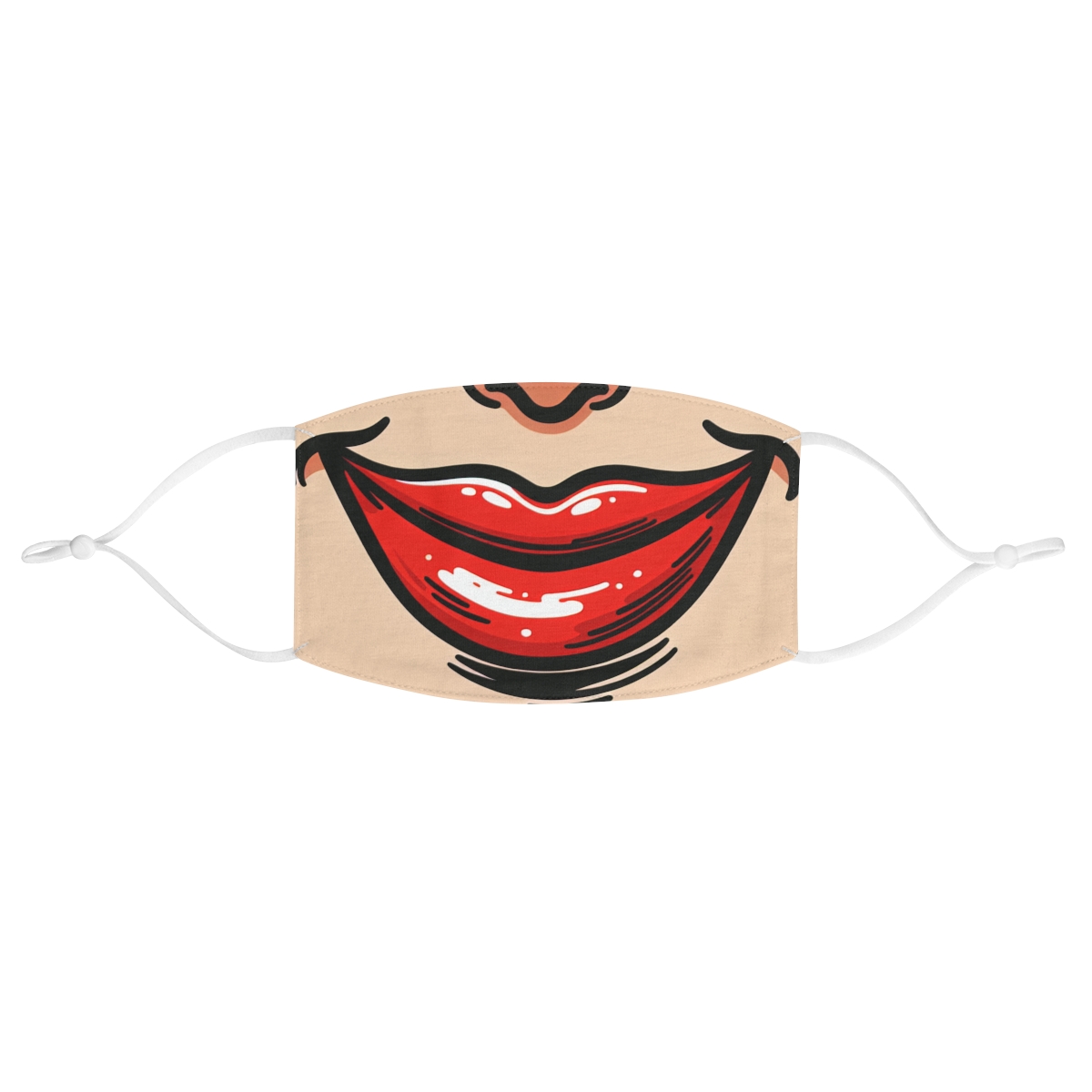 front view - Face Mask - Smiling Lips Design