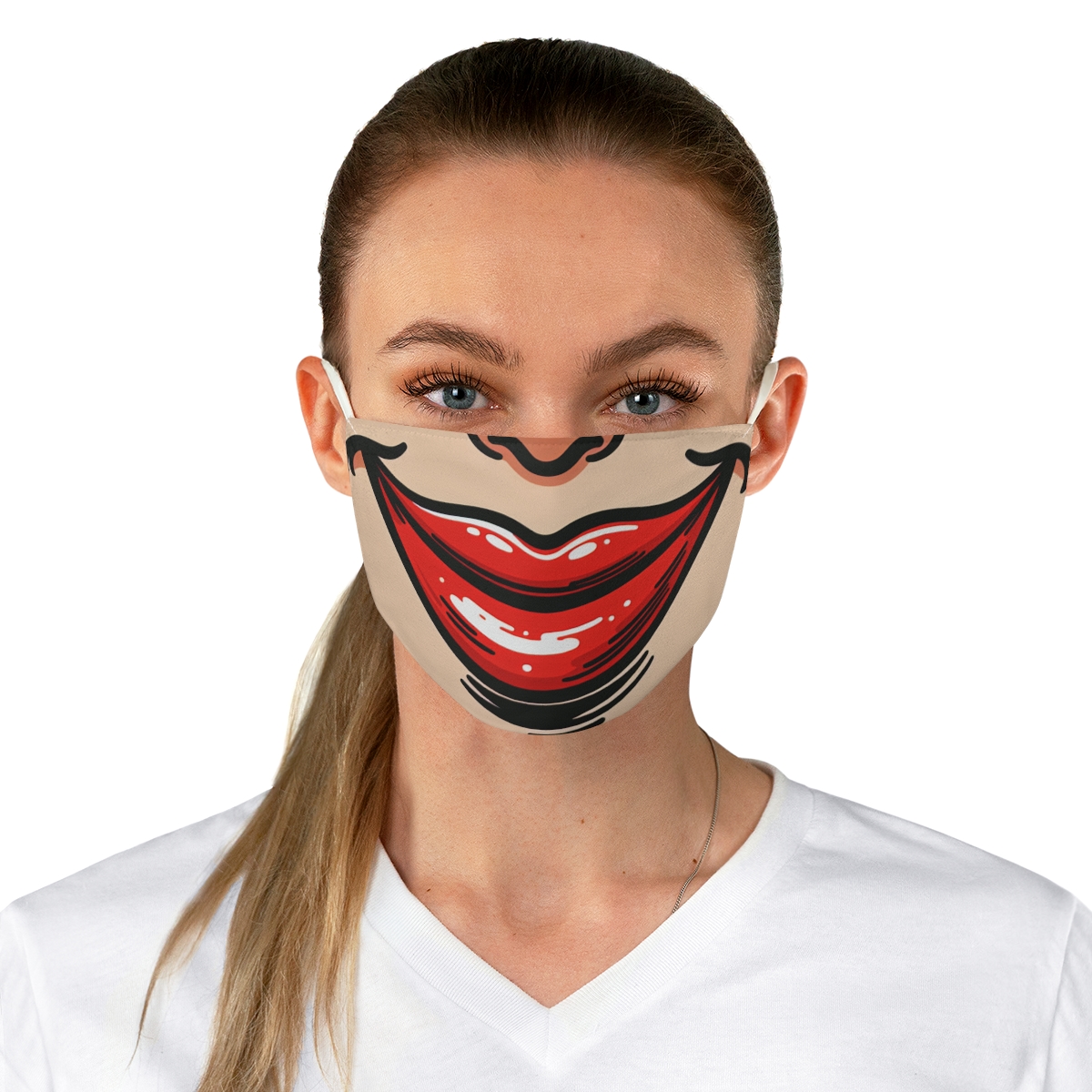 front view - Face Mask - Smiling Lips Design