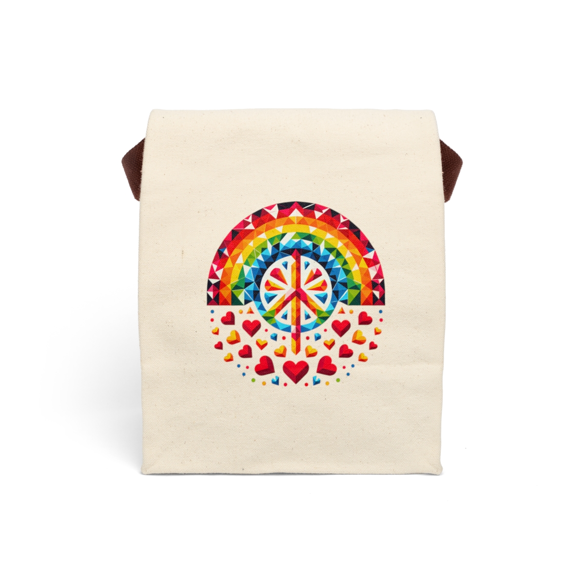 other view - Canvas Lunch Bag - Peace and Love Design