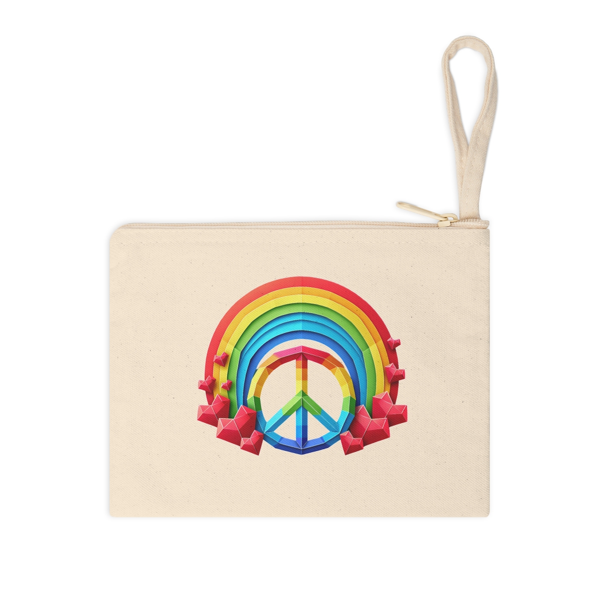 other view - Accessory Zipper Pouch Peace and Love Design