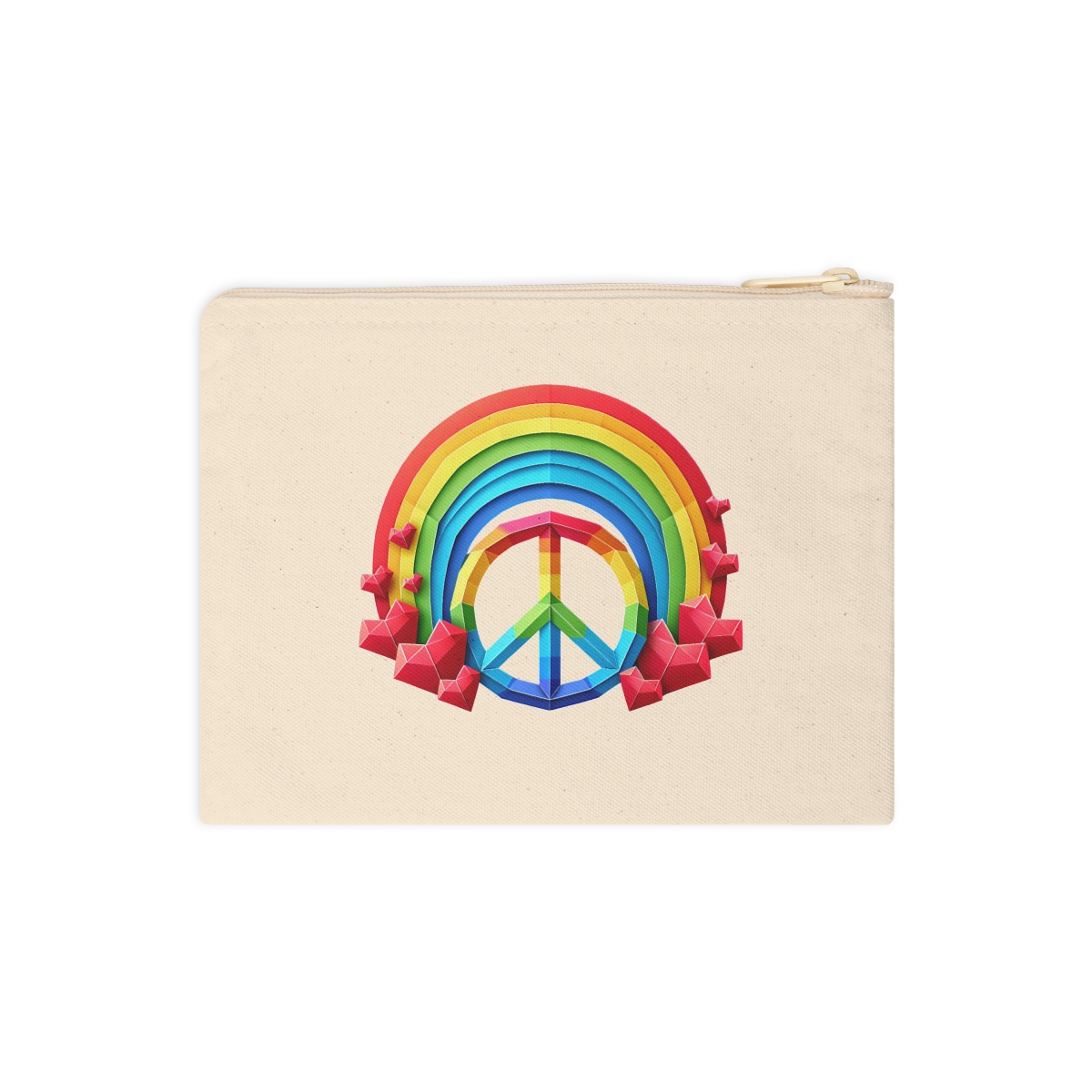 other view - Accessory Zipper Pouch Peace and Love Design