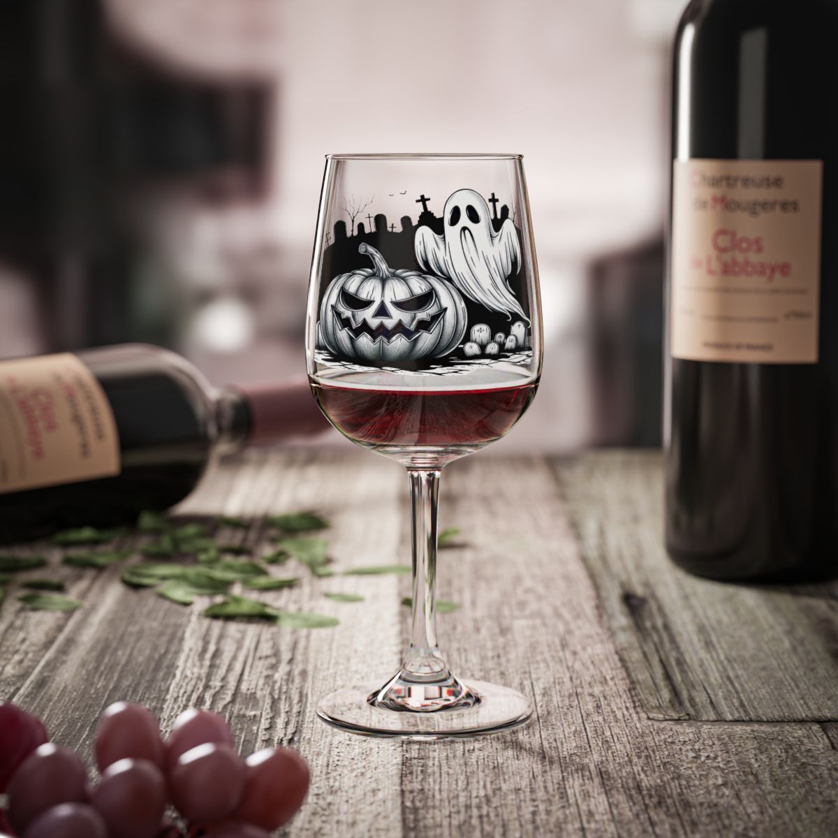 other view - Halloween Wine Glass, 12oz