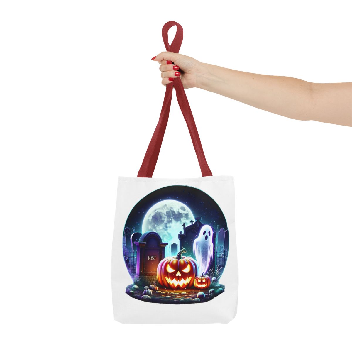 other view - Halloween Jack-O'-Lantern Ghost Tote Bag