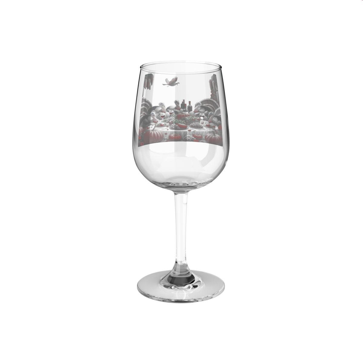 other view - Thanksgiving Turkey Wine Glass, 12oz