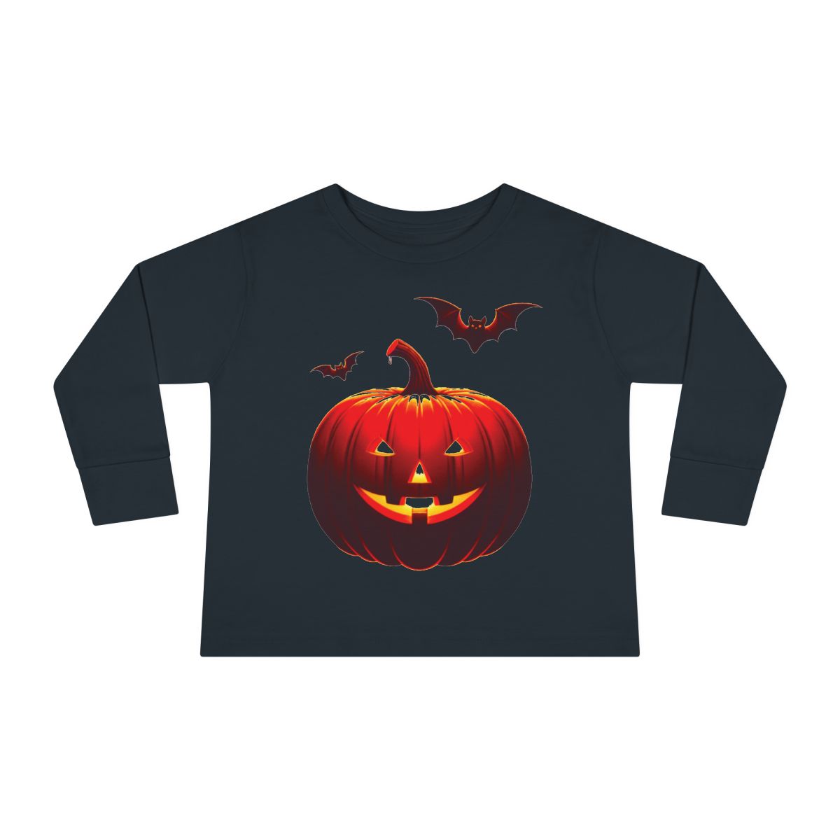 front view - Halloween Jack O'Lantern Toddler Long Sleeve Tee