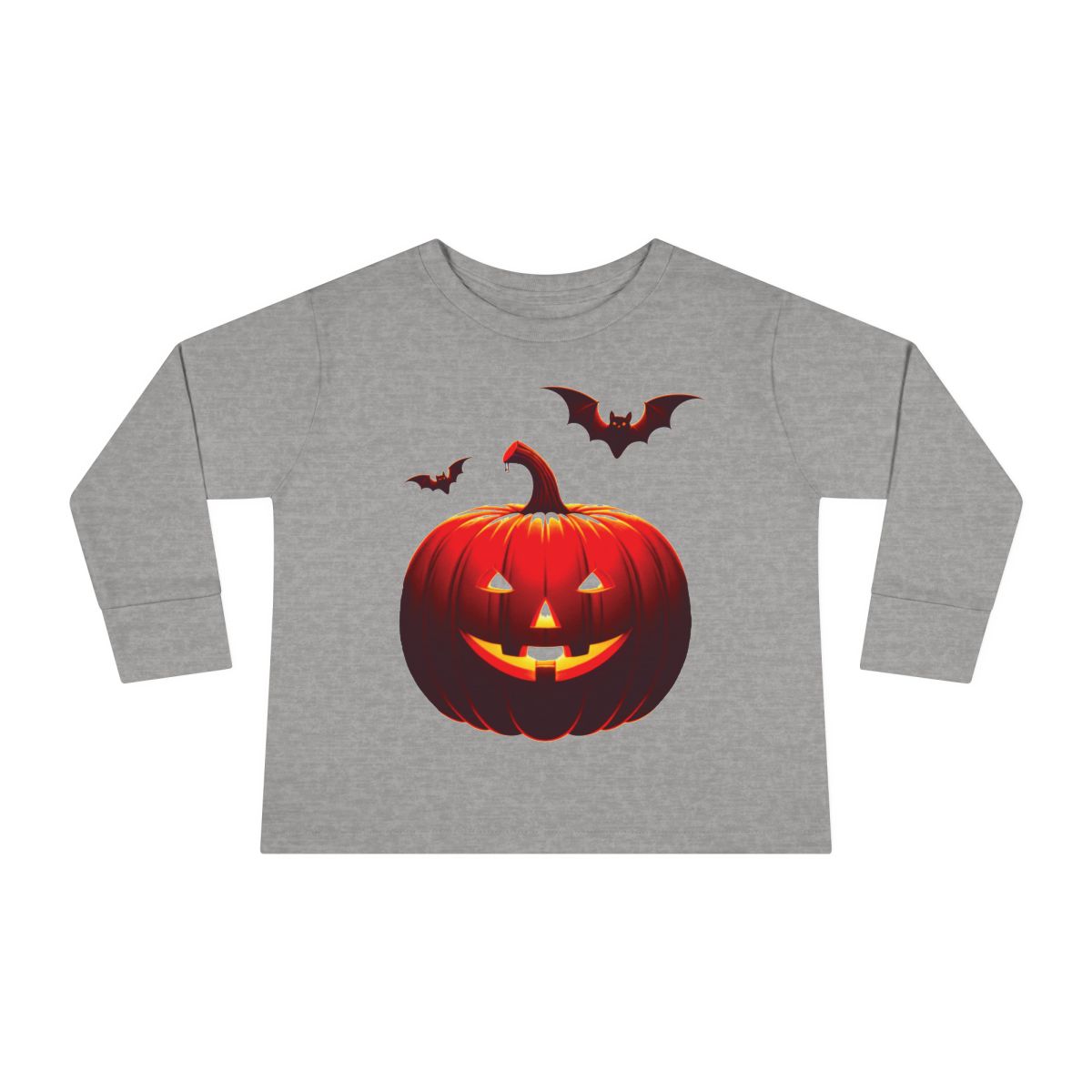 front view - Halloween Jack O'Lantern Toddler Long Sleeve Tee