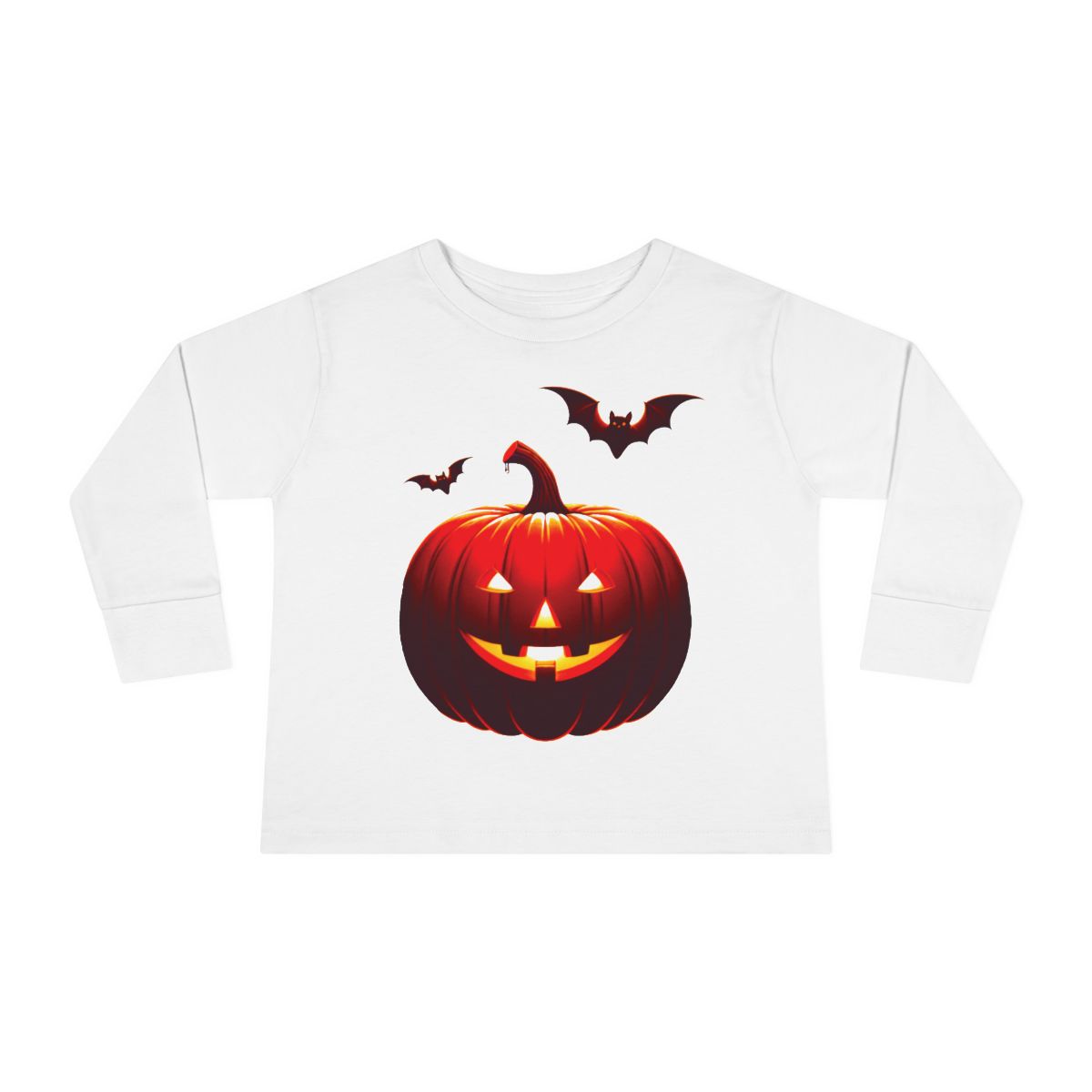 front view - Halloween Jack O'Lantern Toddler Long Sleeve Tee