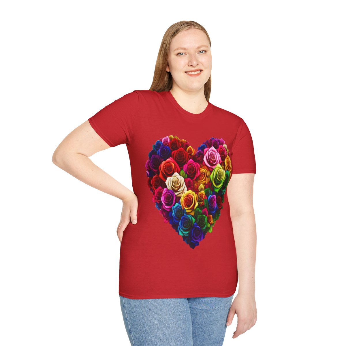 other view - Heart of Roses Unisex Softstyle T-Shirt