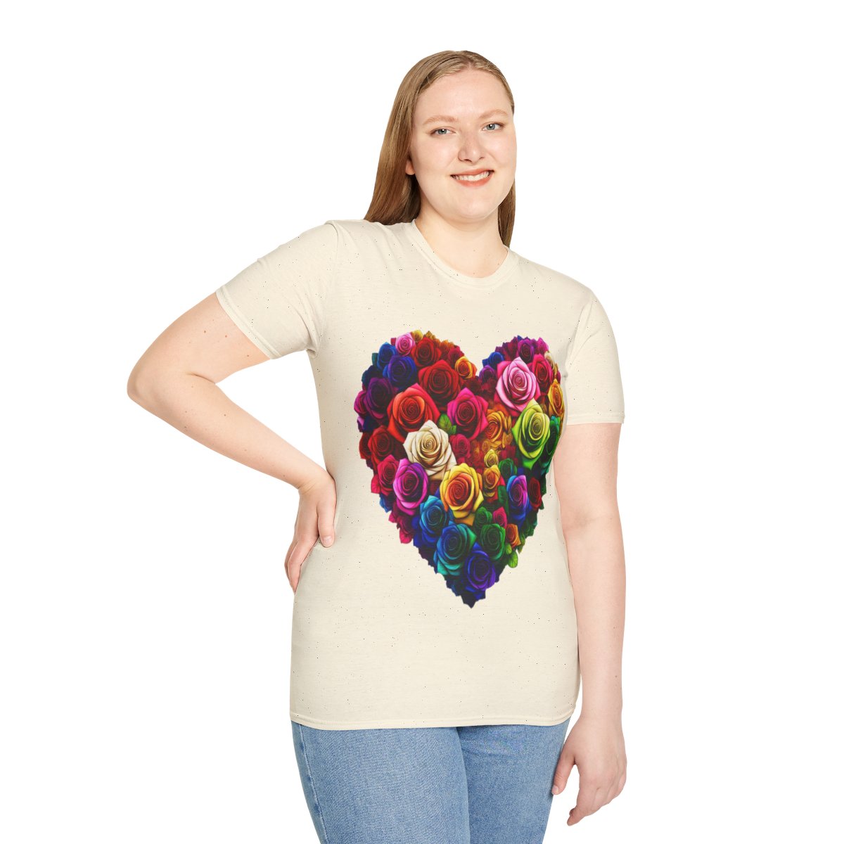 other view - Heart of Roses Unisex Softstyle T-Shirt