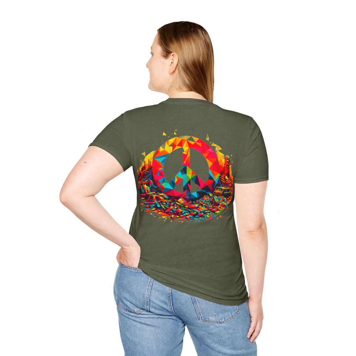 other view - Peace Emerges Unisex Softstyle T-Shirt