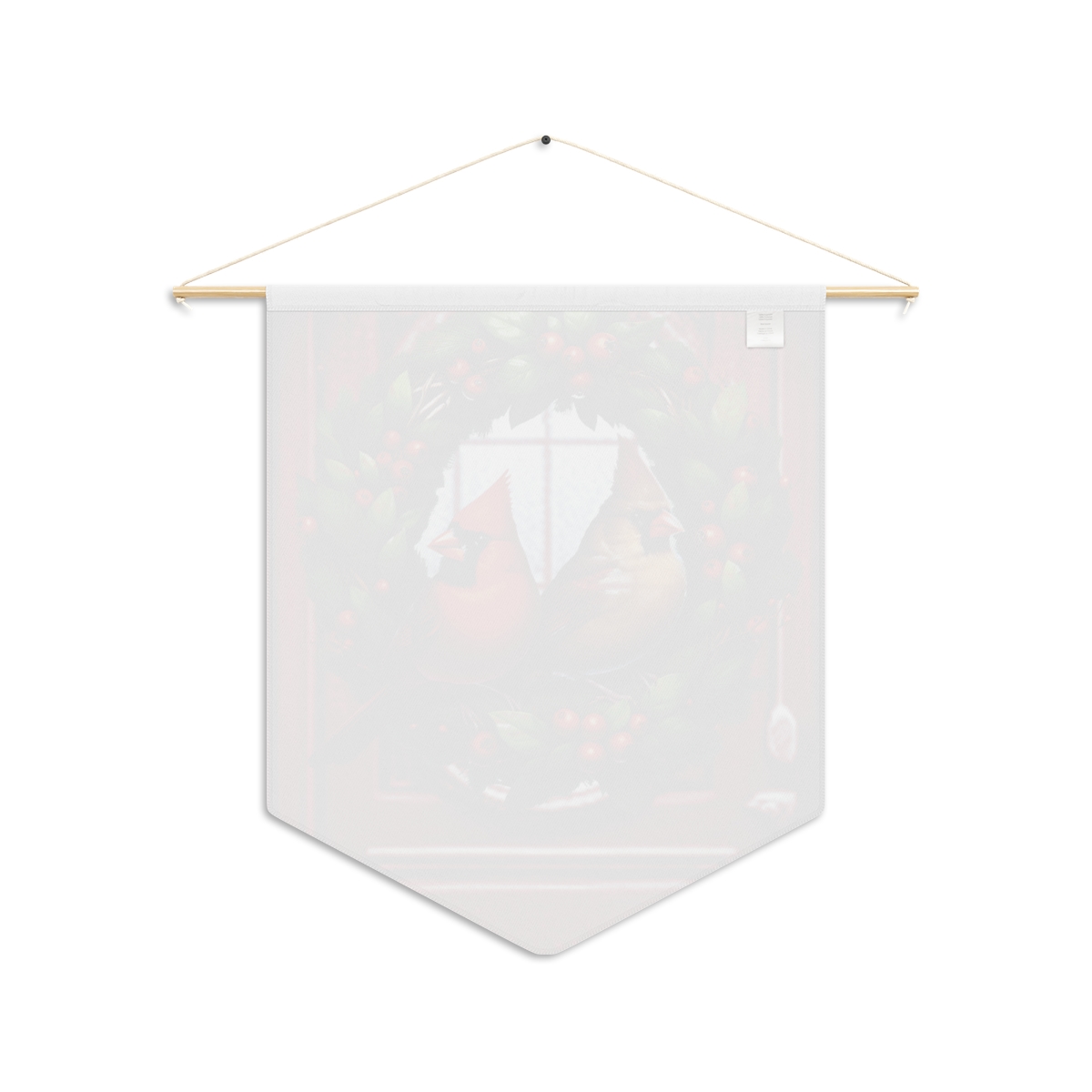 other view - Front-Door Cardinal Wreath Pennant