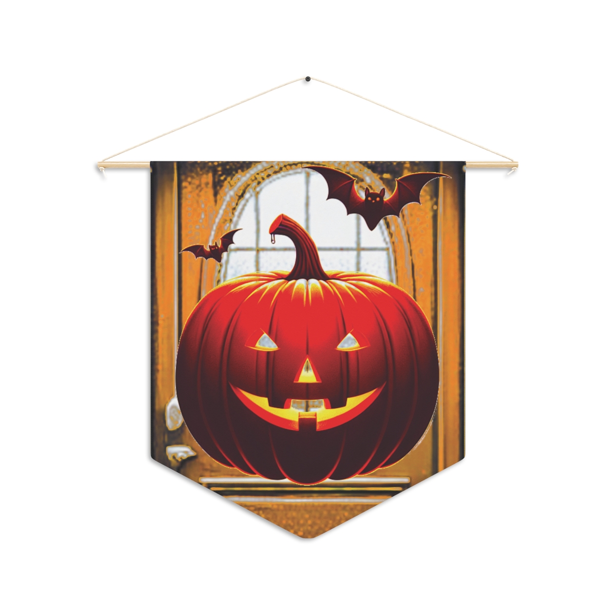 other view - Front-Door Halloween Jack-O'-Lantern Pennant