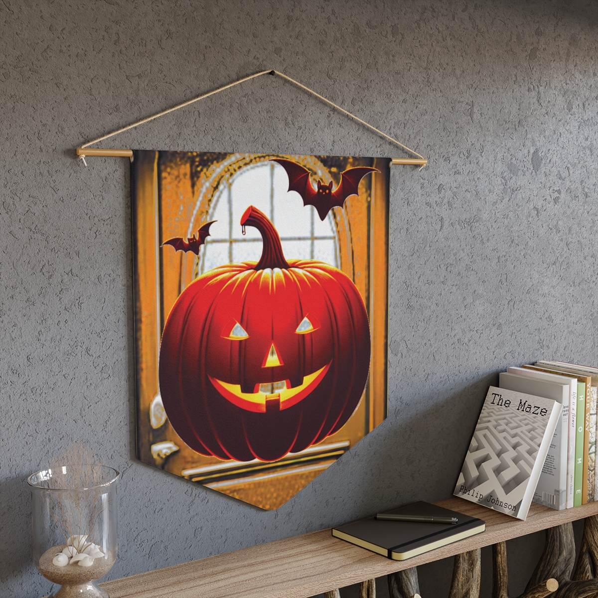 other view - Front-Door Halloween Jack-O'-Lantern Pennant