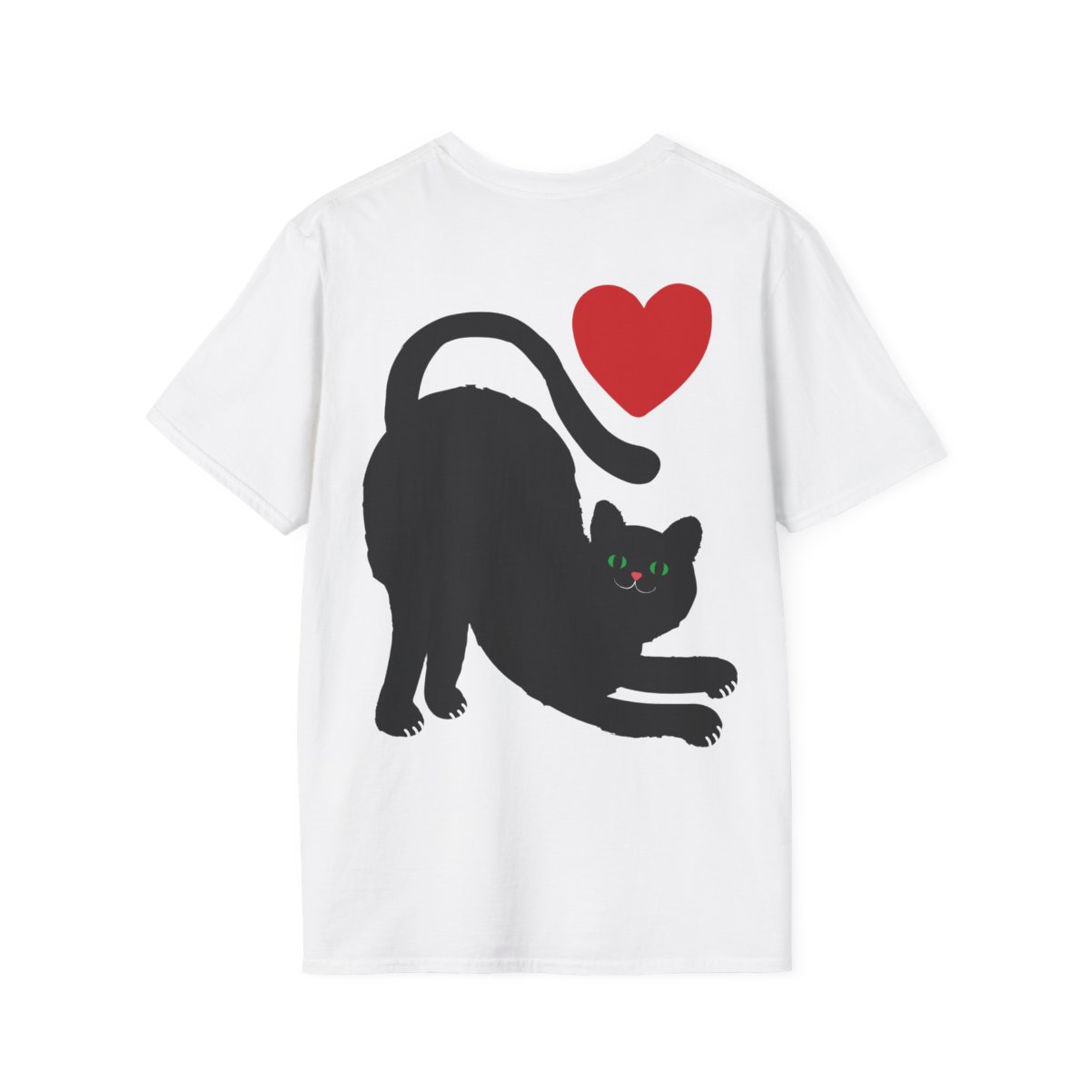 back view - Black Cat Love Soft-style T-Shirt