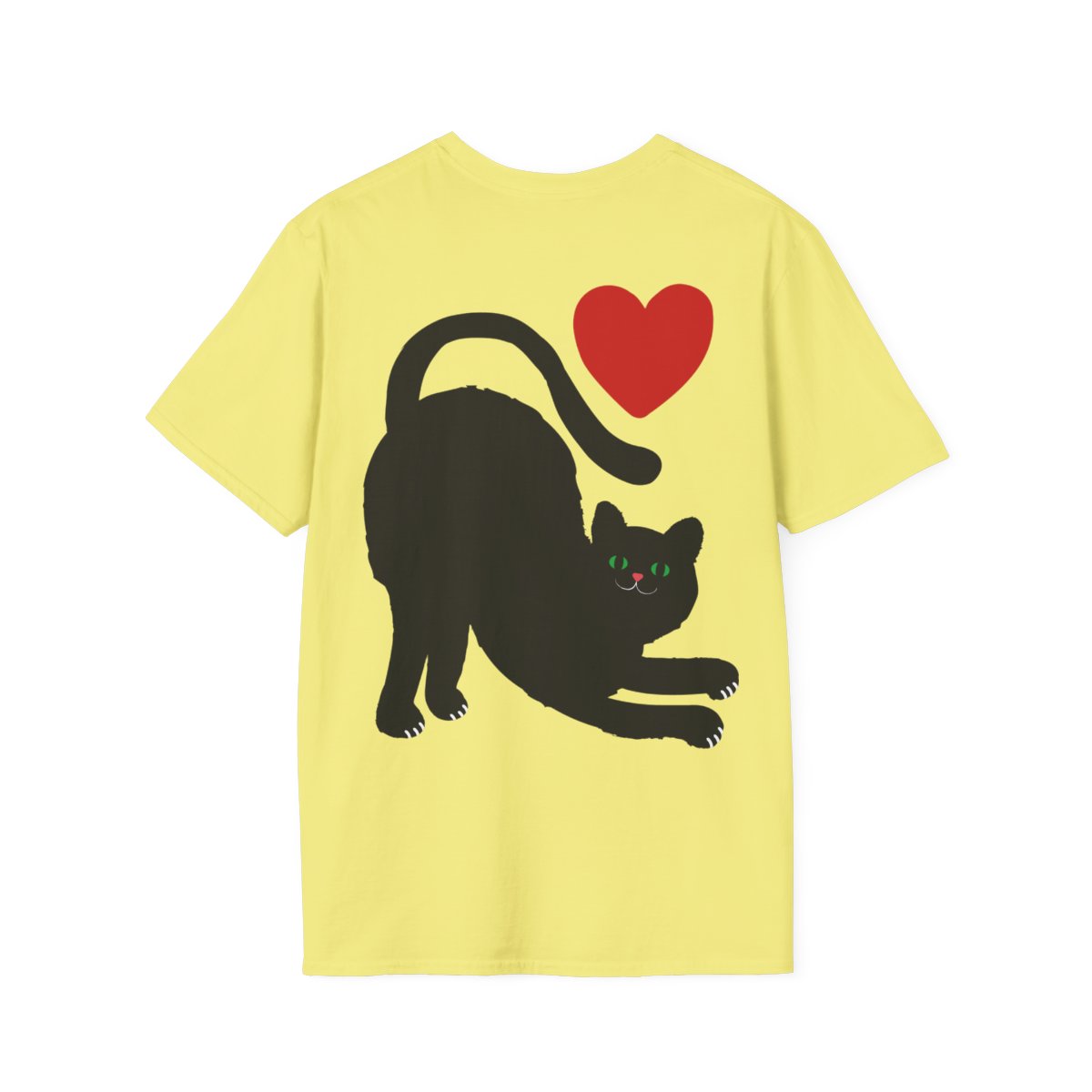 back view - Black Cat Love Soft-style T-Shirt