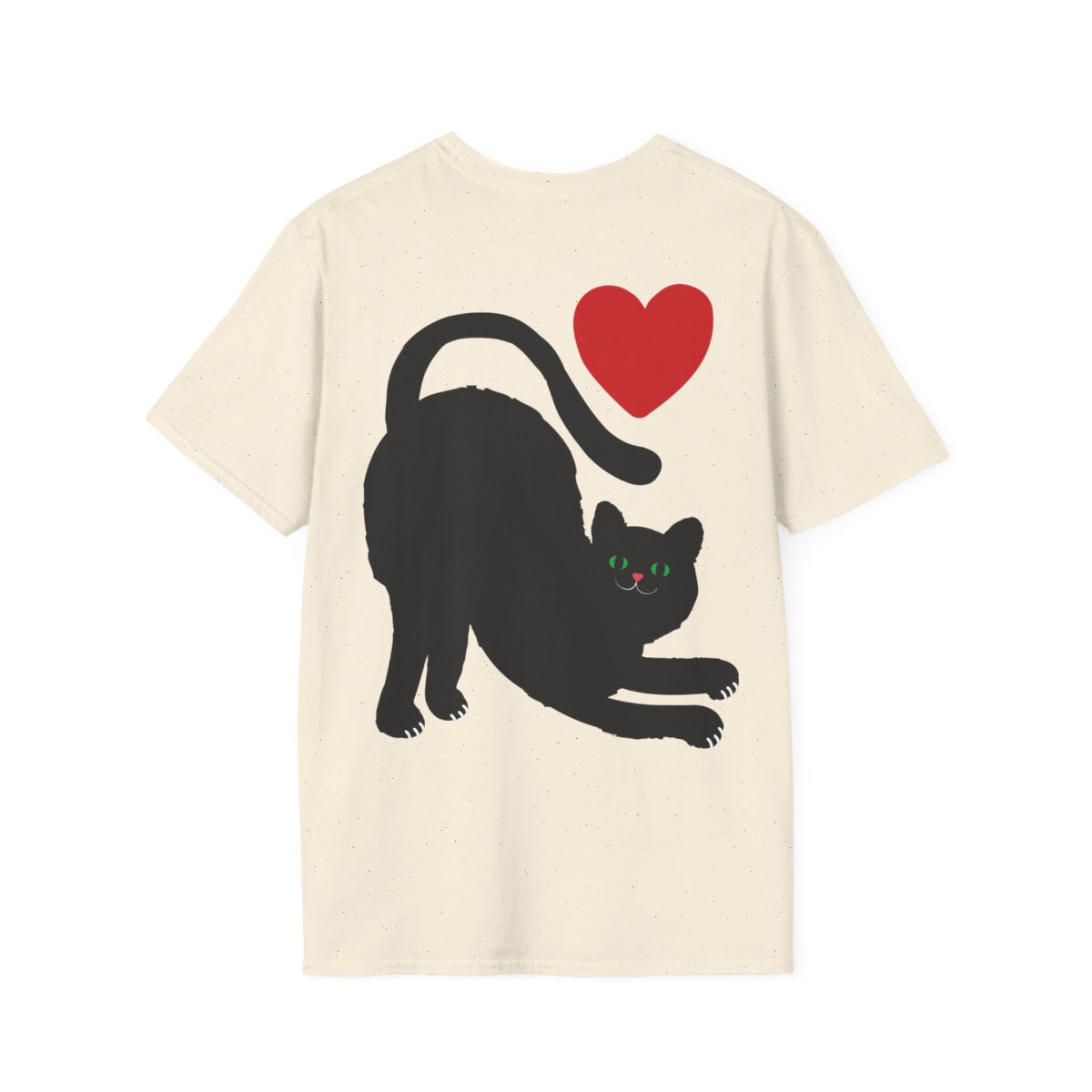 back view - Black Cat Love Soft-style T-Shirt