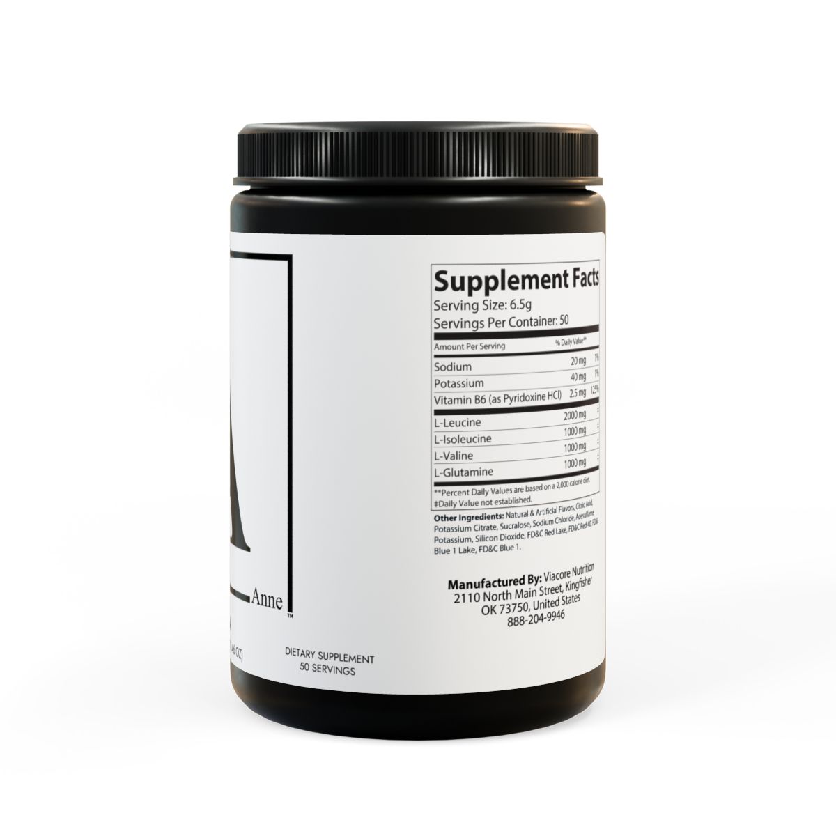 other view - Lauren Anne BCAA Supplement, Grape (325g, 11.46oz, 50 servings)