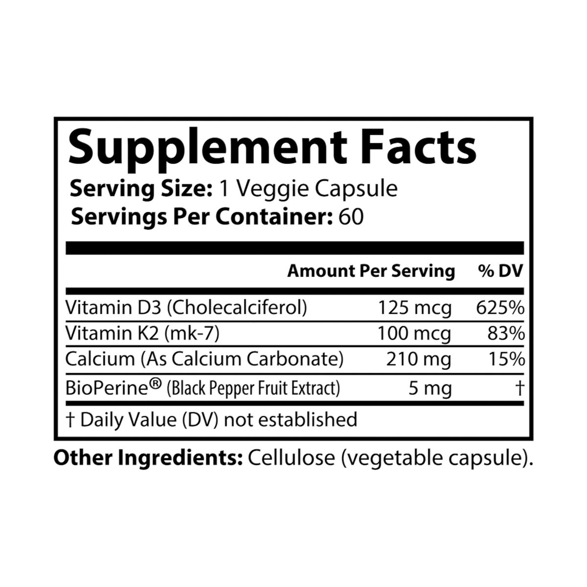 other view - Lauren Anne Vitamin K2 + D3 Supplement (60 Capsules)