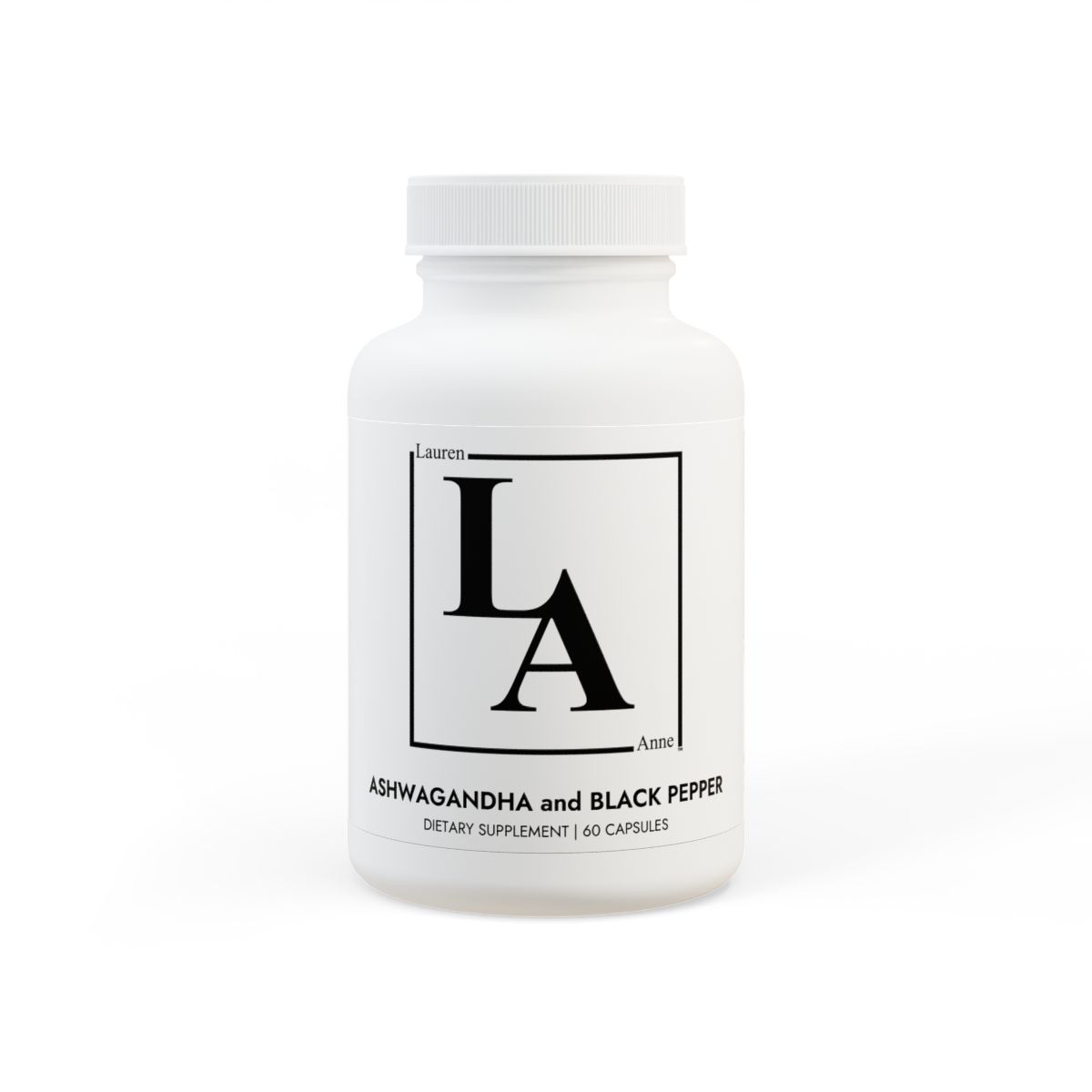 other view - Lauren Anne Ashwagandha and Black Pepper Supplement (60 capsules)