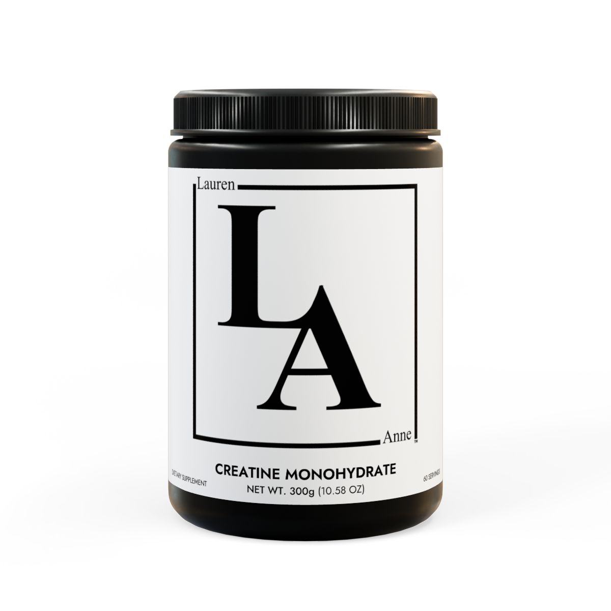 other view - Lauren Anne Creatine Monohydrate Supplement (300g, 10.58oz)