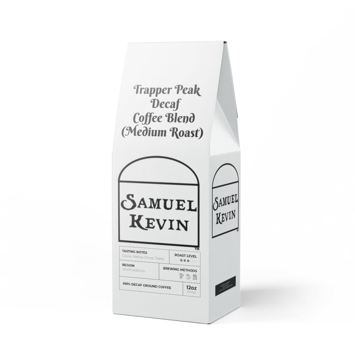 other view - Samuel Kevin Trapper Peak Decaf Coffee Blend (Medium Roast)