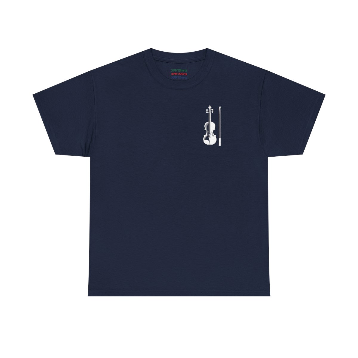 front view - Violin Dark Color Cotton T-Shirt