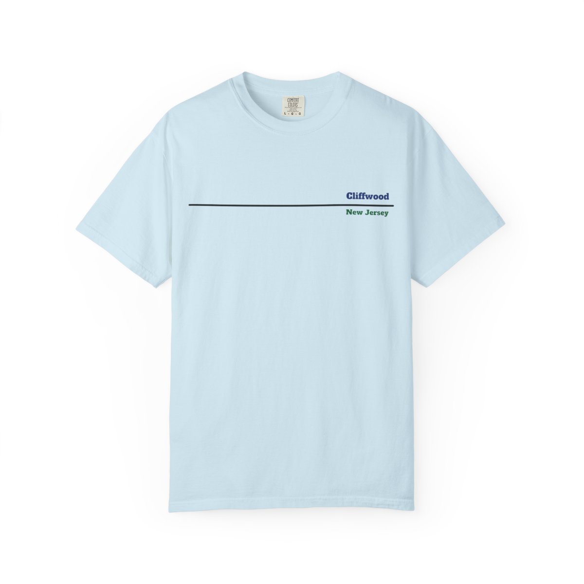 front view - Cliffwood New Jersey Black Line Unisex Garment-Dyed T-shirt